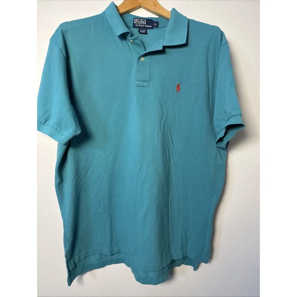 Polo Ralph Lauren Men's XL Teal Cotton Polo Shirt Short Sleeve Classic Pony Logo
